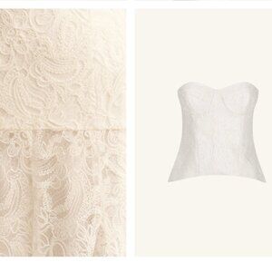 Shona Joy Luminous lace strapless bustier - ivory NWT size 8